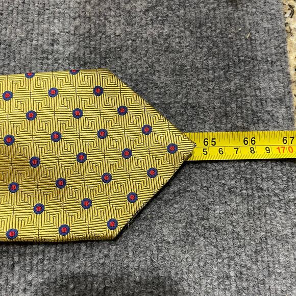REPP Ltd. Tie 4" X 64.5" Yellow Geometric X-Long All Silk USA Made READ - Picture 11 of 12